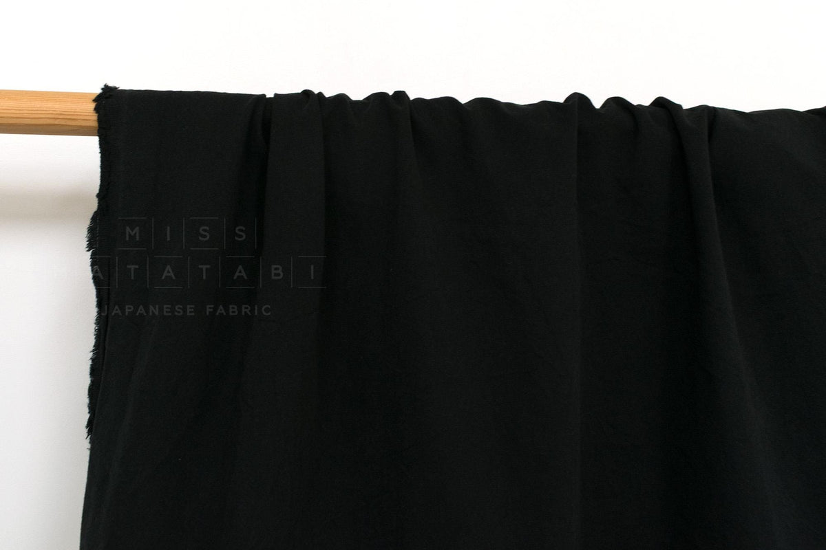 DEADSTOCK Japanese Fabric Shokunin Collection Yarn-dyed Kotohiradaki 36 Twill - black - 50cm
