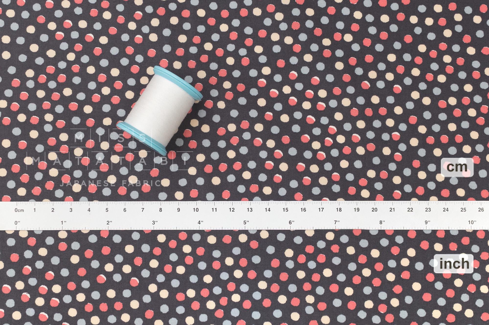 Japanese Fabric Petit Joli Dots - charcoal - 50cm