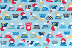 Japanese Fabric Cute Mt Fuji - B - 50cm