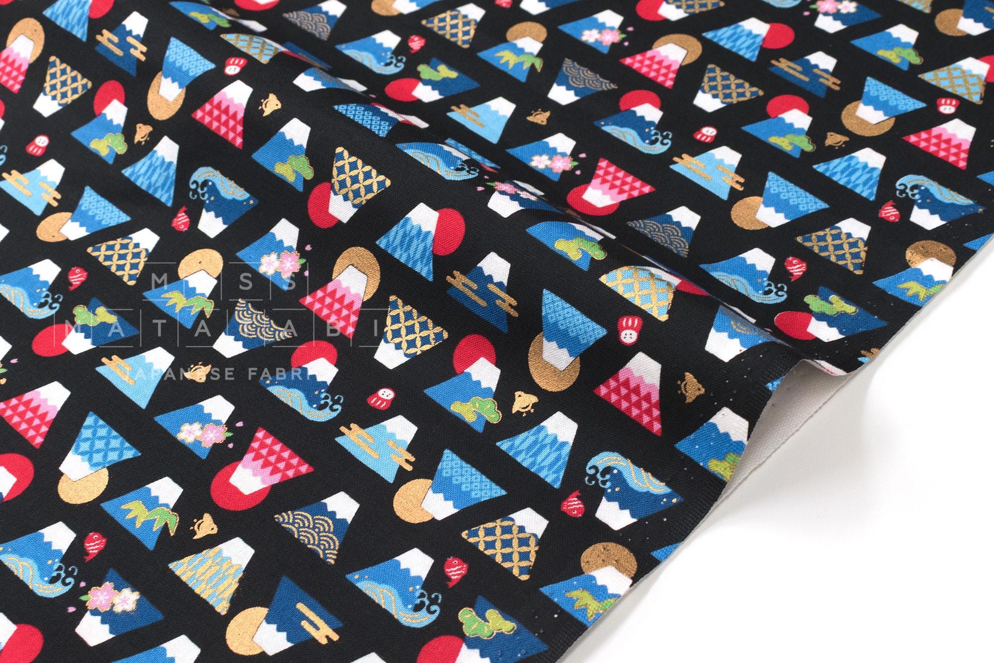 Japanese Fabric Cute Mt Fuji - D - 50cm