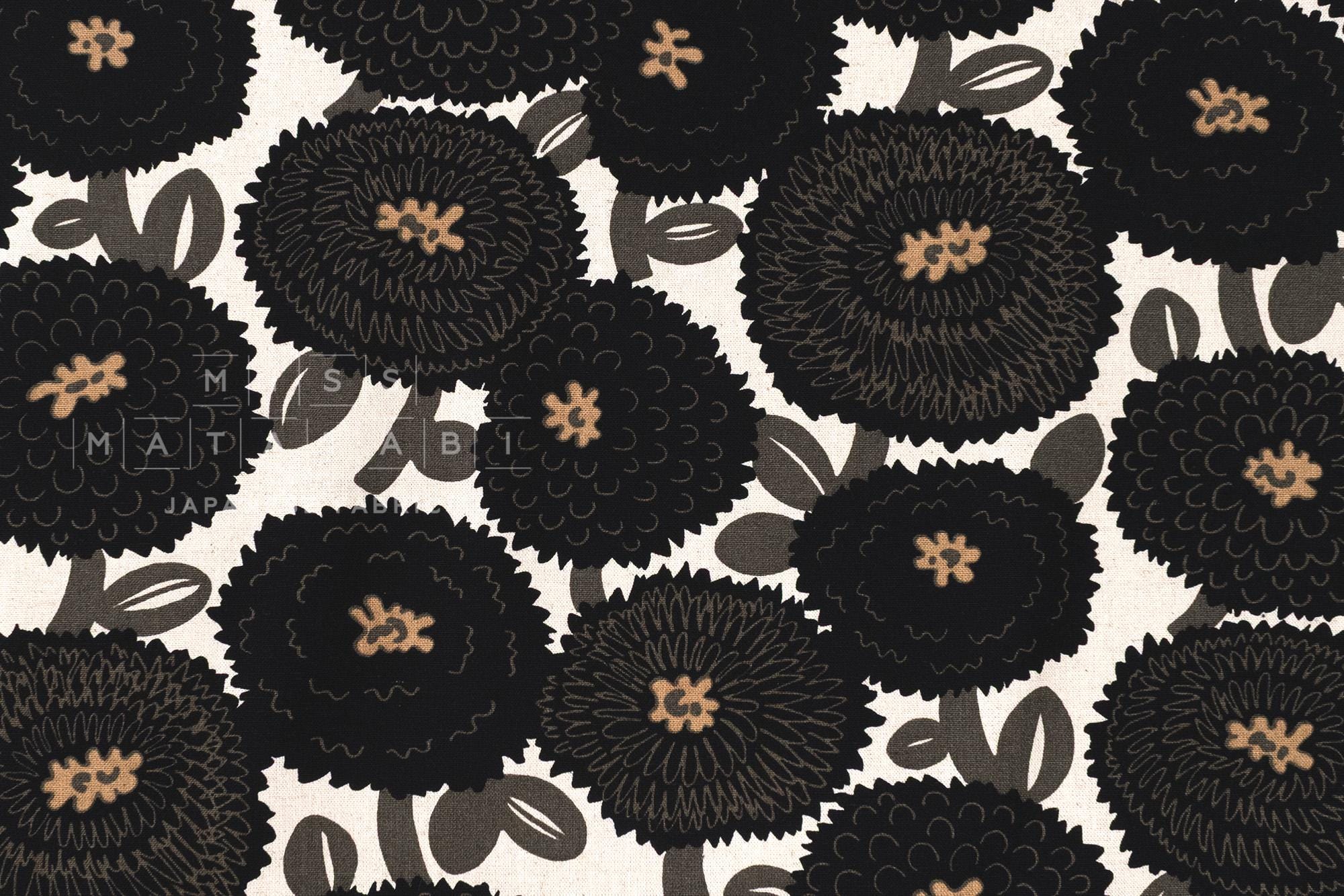 Japanese Fabric Misty Dahlia - D - 50cm