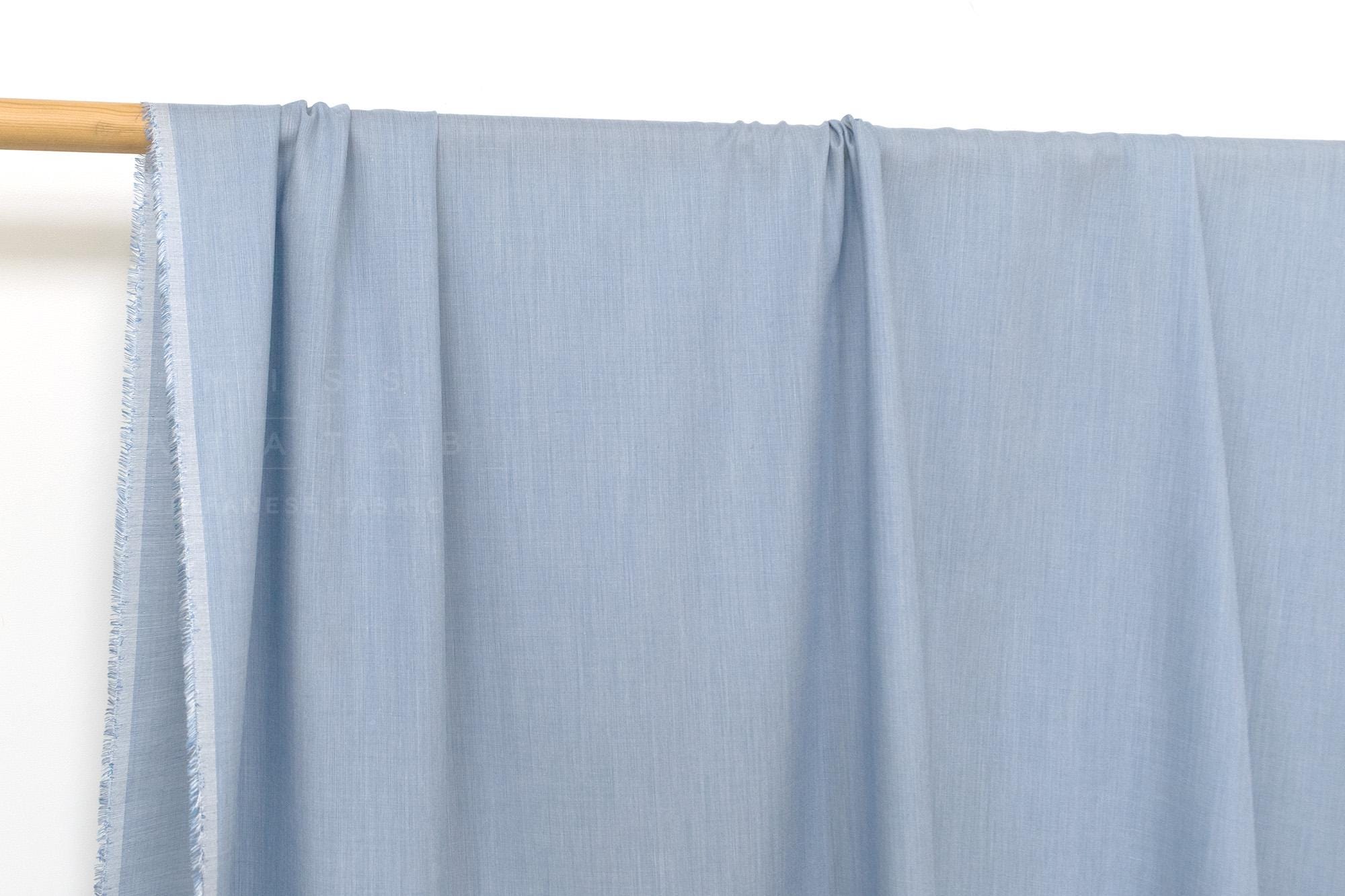 DEADSTOCK Japanese Fabric Rayon Silk Blend - chambray blue - 50cm