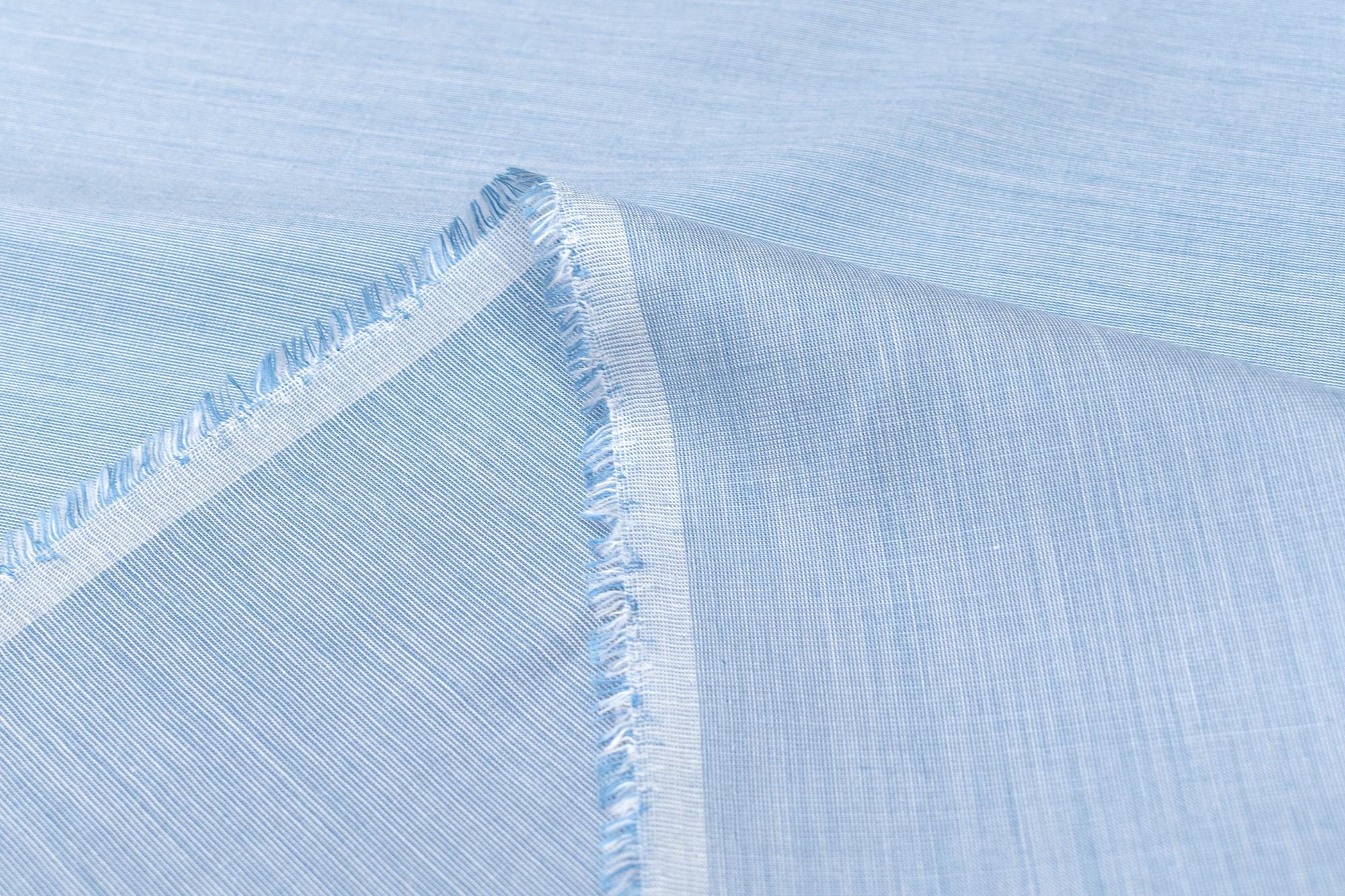 DEADSTOCK Japanese Fabric Rayon Silk Blend - chambray blue - 50cm