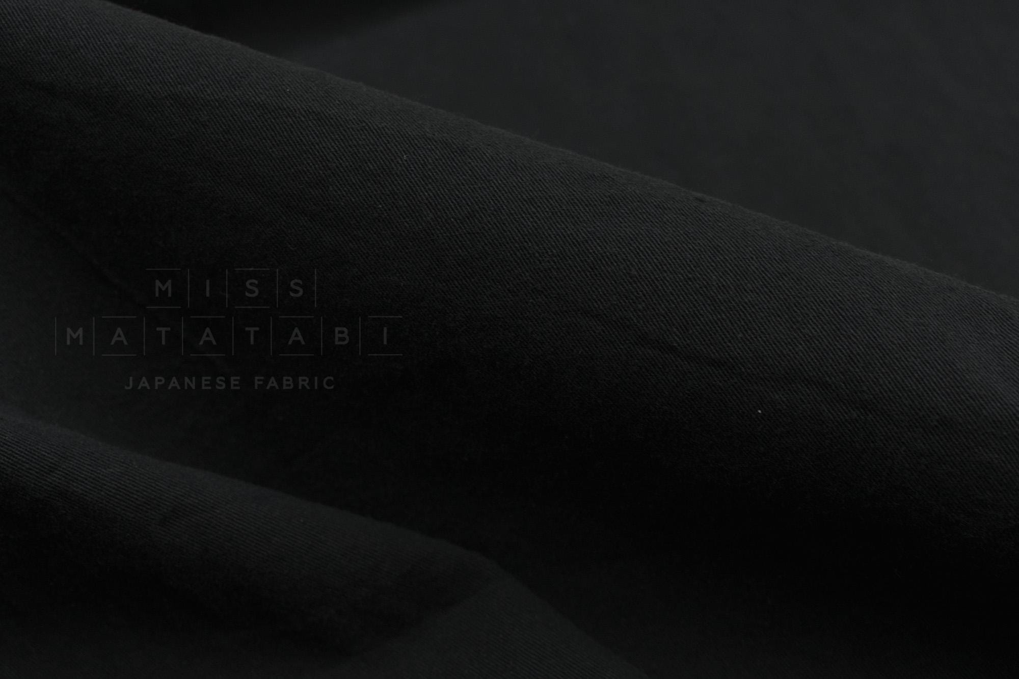 DEADSTOCK Japanese Fabric Shokunin Collection Yarn-dyed Kotohiradaki 36 Twill - black - 50cm