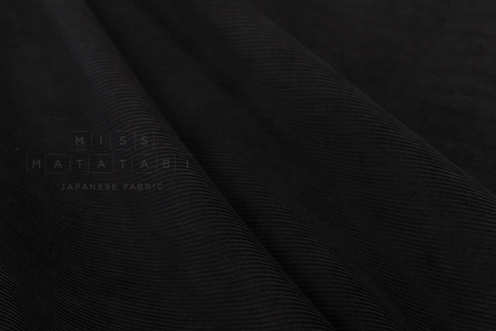 DEADSTOCK Japanese Fabric Corduroy 57344 - black - 50cm