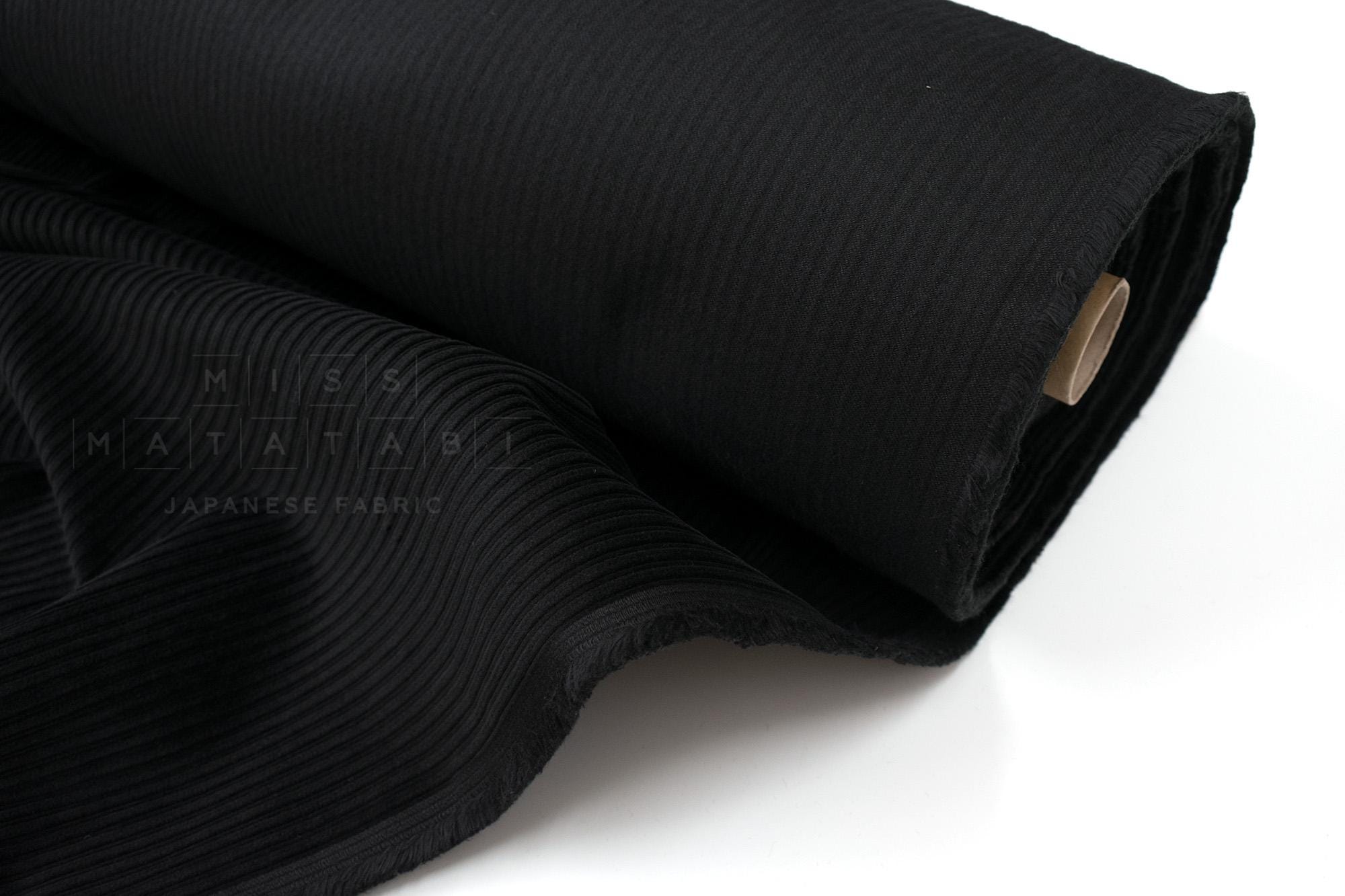 DEADSTOCK Japanese Fabric Corduroy 57642 - black - 50cm