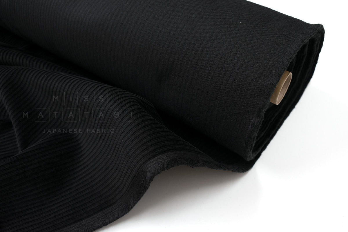 DEADSTOCK Japanese Fabric Corduroy 57642 - black - 50cm