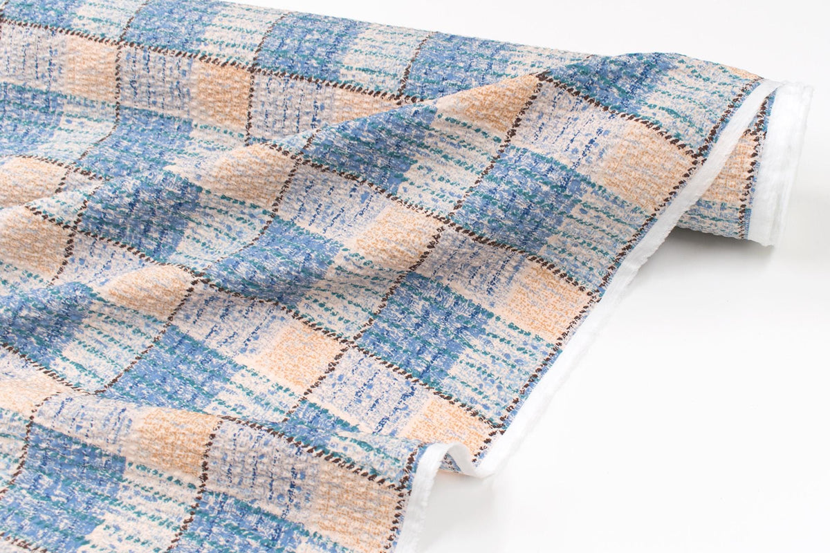 Japanese Fabric Cotton Ripple Plaid - D - 50cm