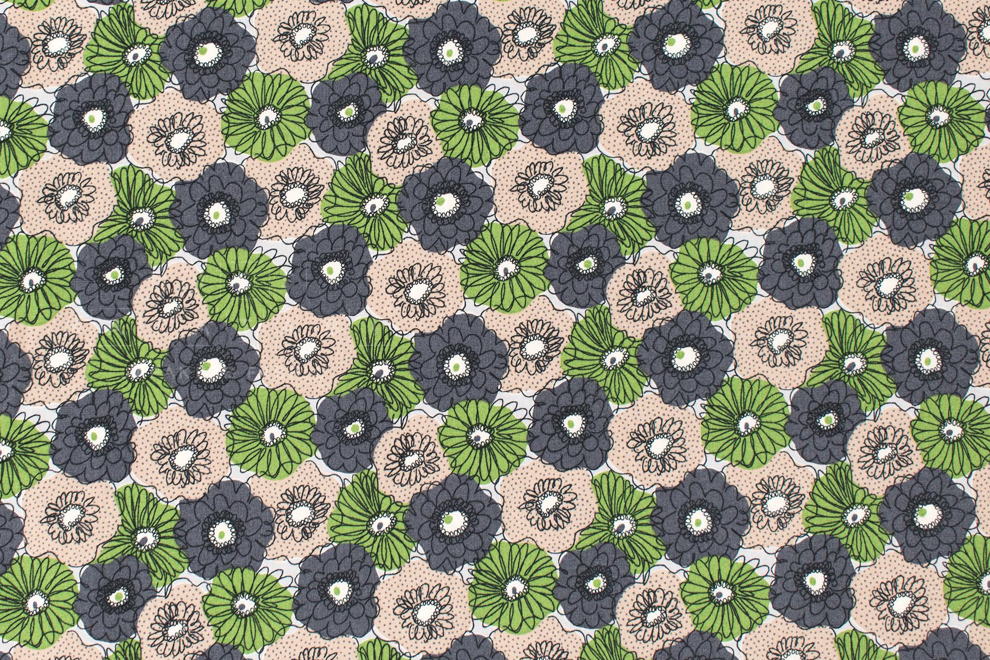 Japanese Fabric Bright Flowers - A - 50cm