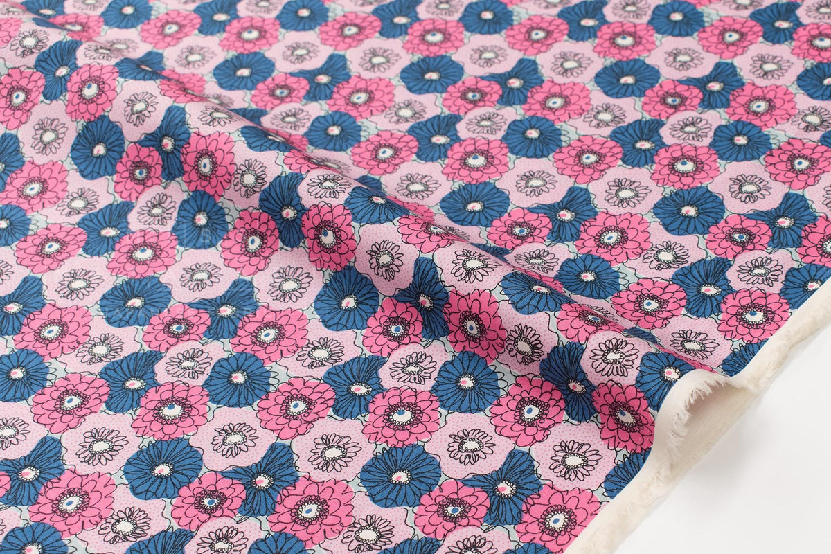 Japanese Fabric Bright Flowers - E - 50cm
