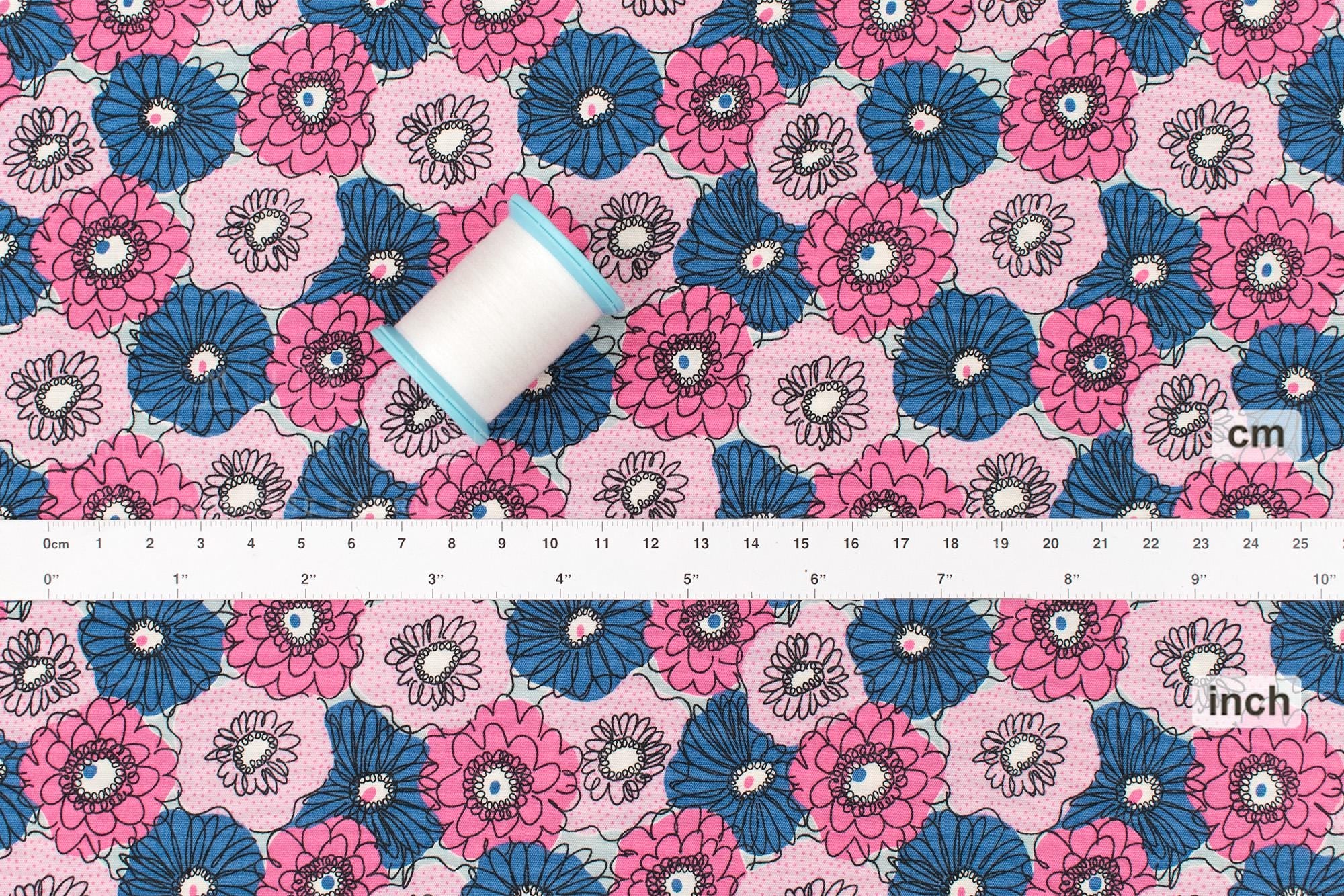 Japanese Fabric Bright Flowers - E - 50cm