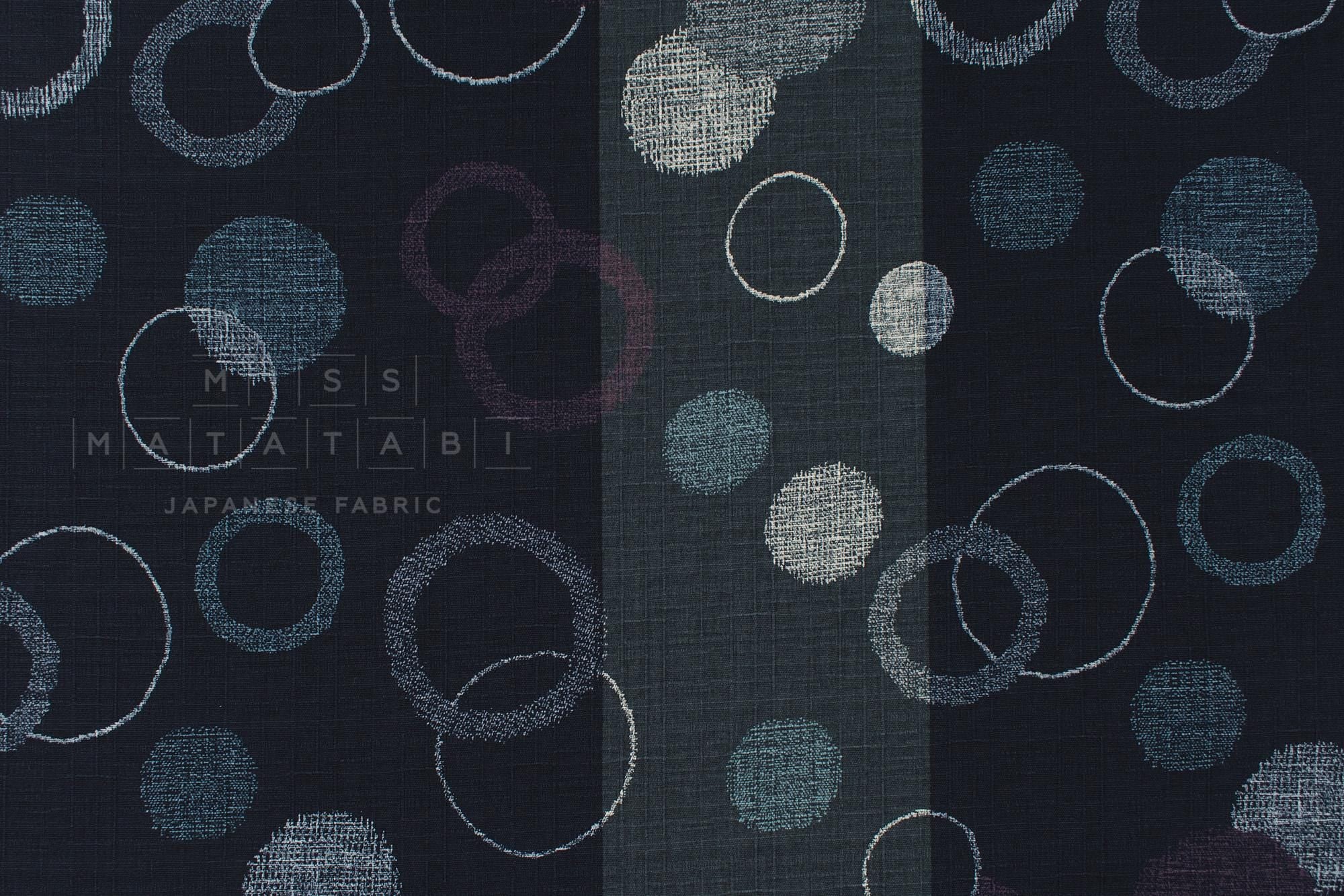 Japanese Fabric Maru - B navy blue - 50cm