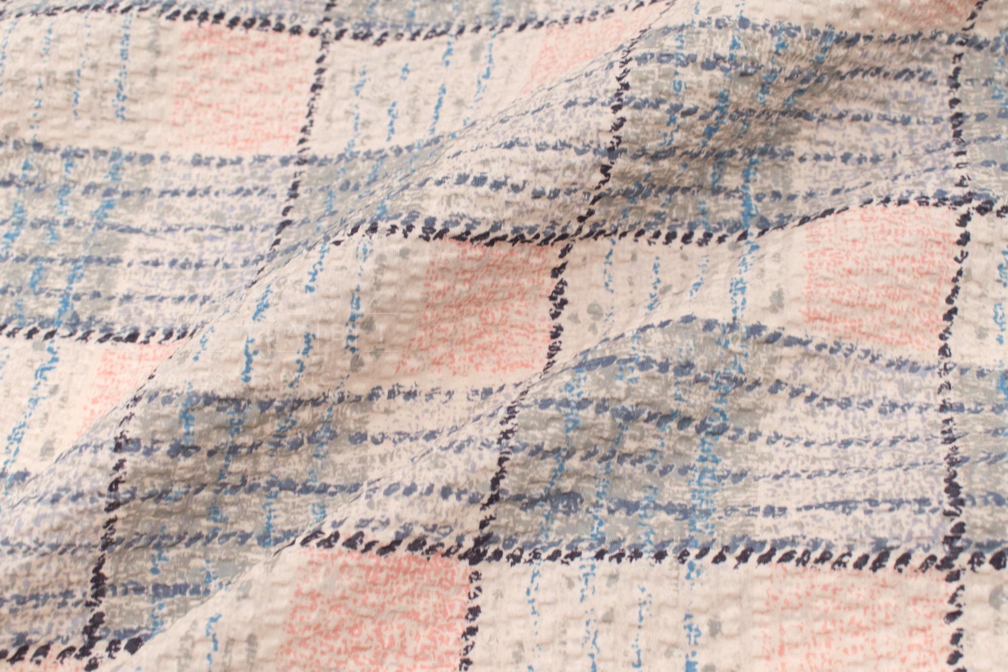 Japanese Fabric Cotton Ripple Plaid - B - 50cm