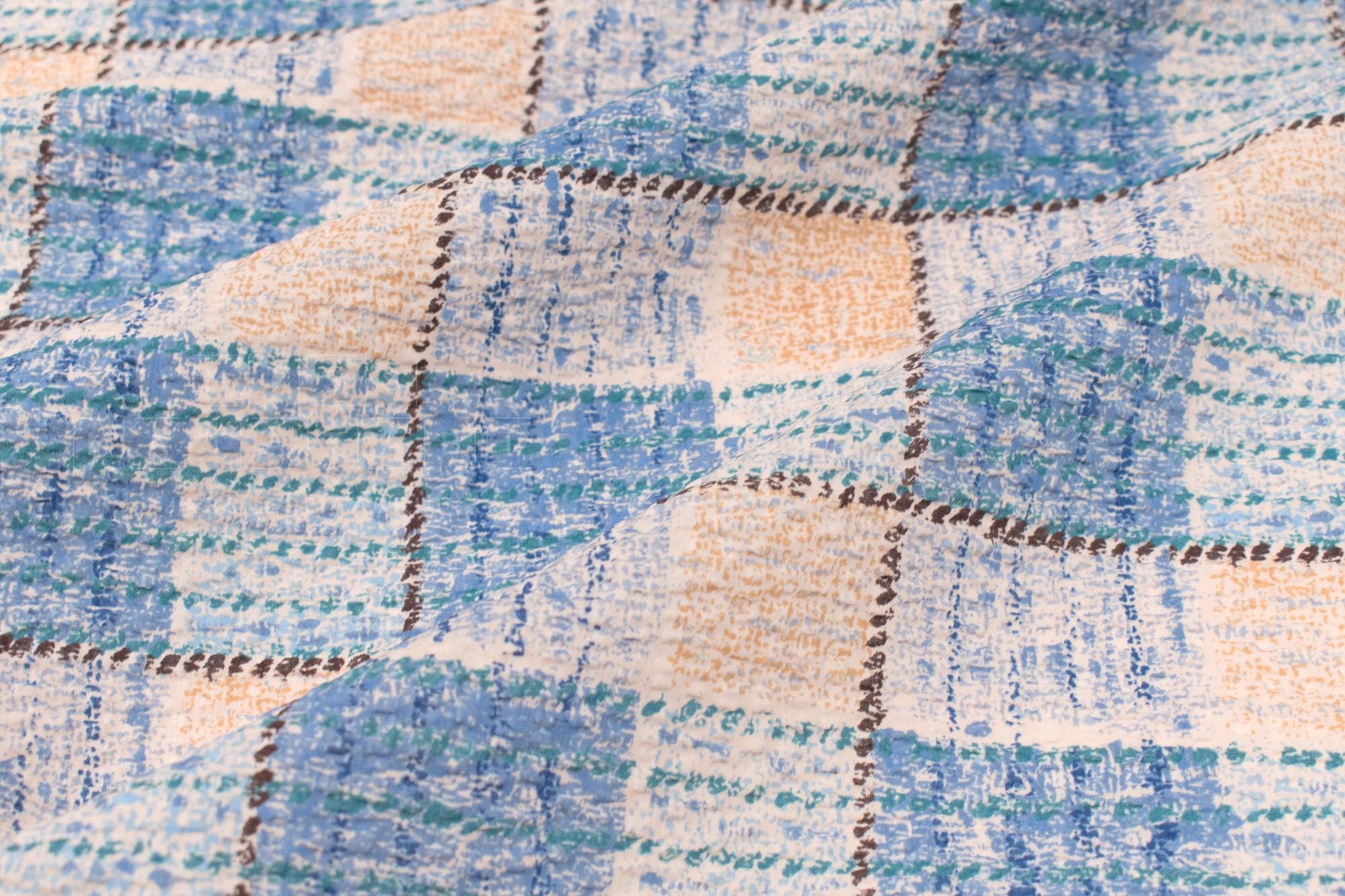 Japanese Fabric Cotton Ripple Plaid - D - 50cm