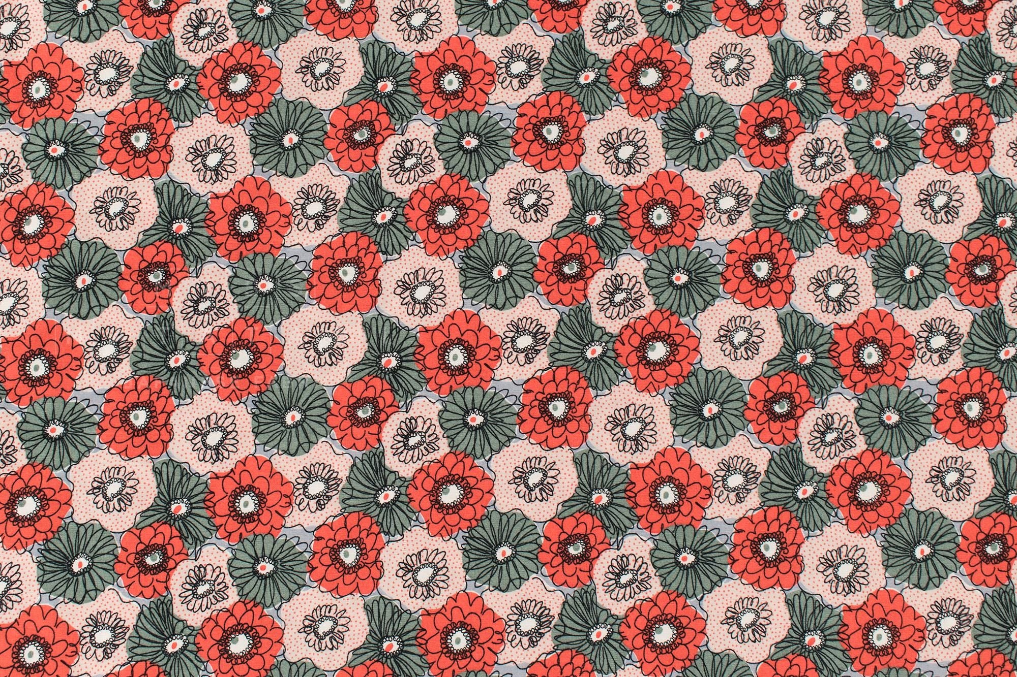 Japanese Fabric Bright Flowers - D - 50cm