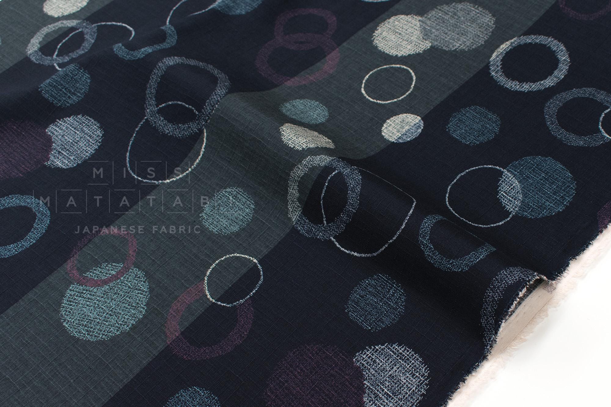 Japanese Fabric Maru - B navy blue - 50cm