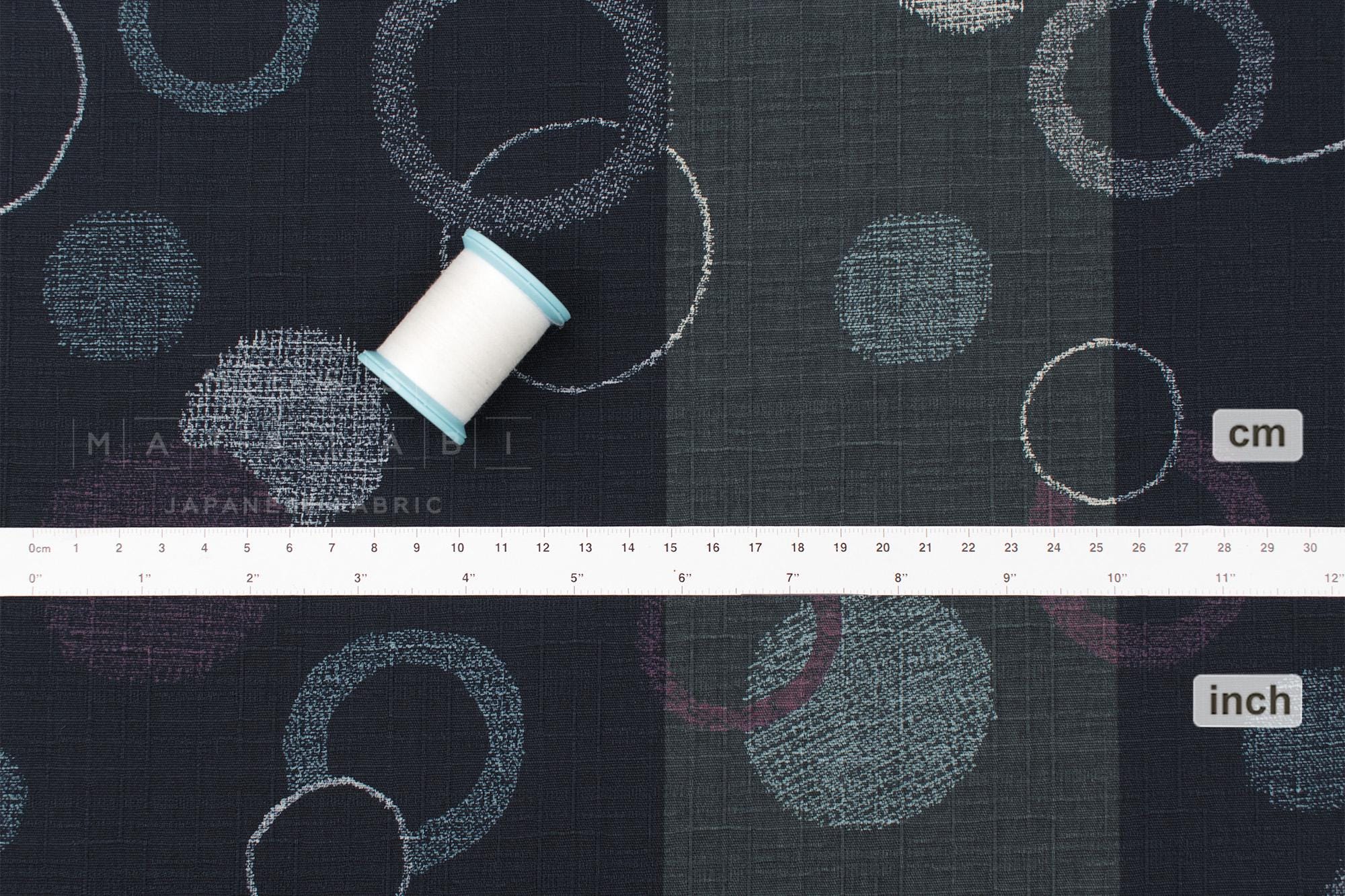 Japanese Fabric Maru - B navy blue - 50cm