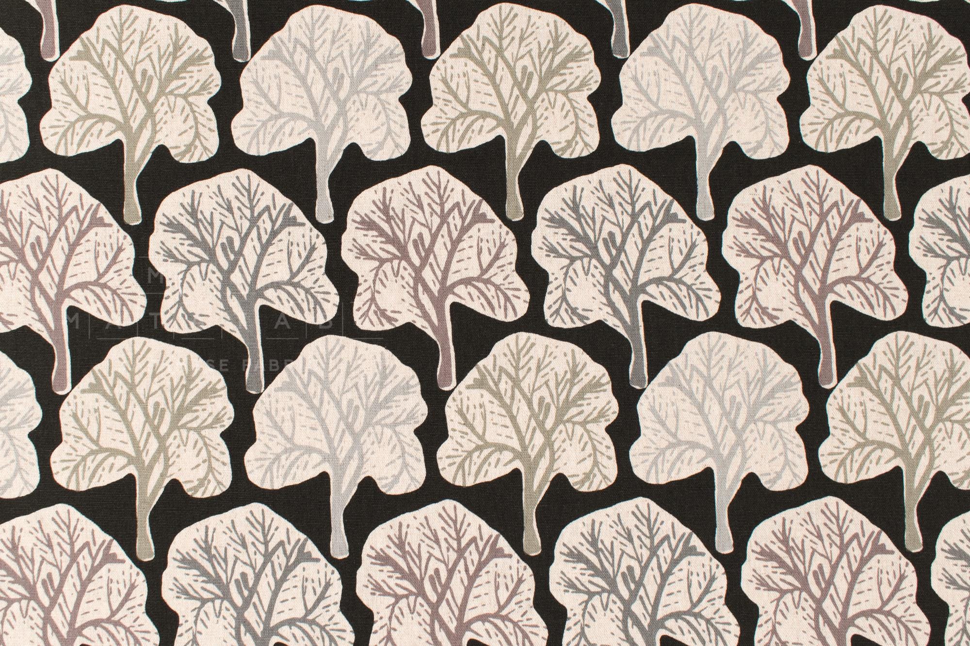 Japanese Fabric Winter Trees Canvas - E - 50cm