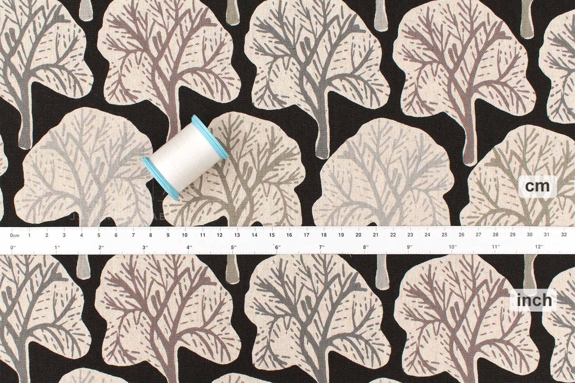 Japanese Fabric Winter Trees Canvas - E - 50cm