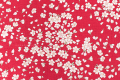 Japanese Fabric Floating Cherry Blossoms - red - 50cm
