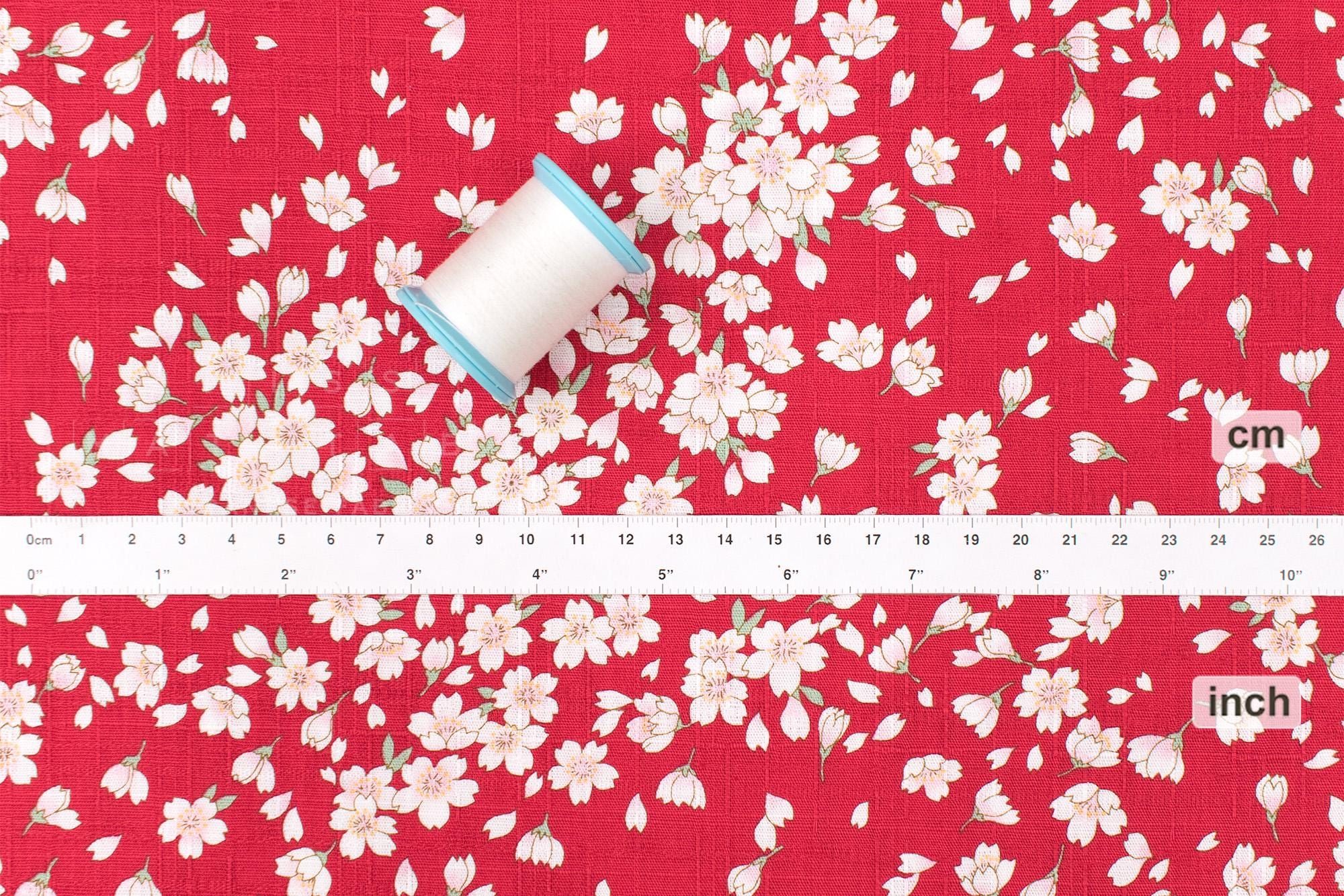 Japanese Fabric Floating Cherry Blossoms - red - 50cm