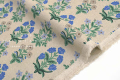 Cotton + Steel Rifle Paper Co. Camont Canvas - Menagerie Mughal - blue