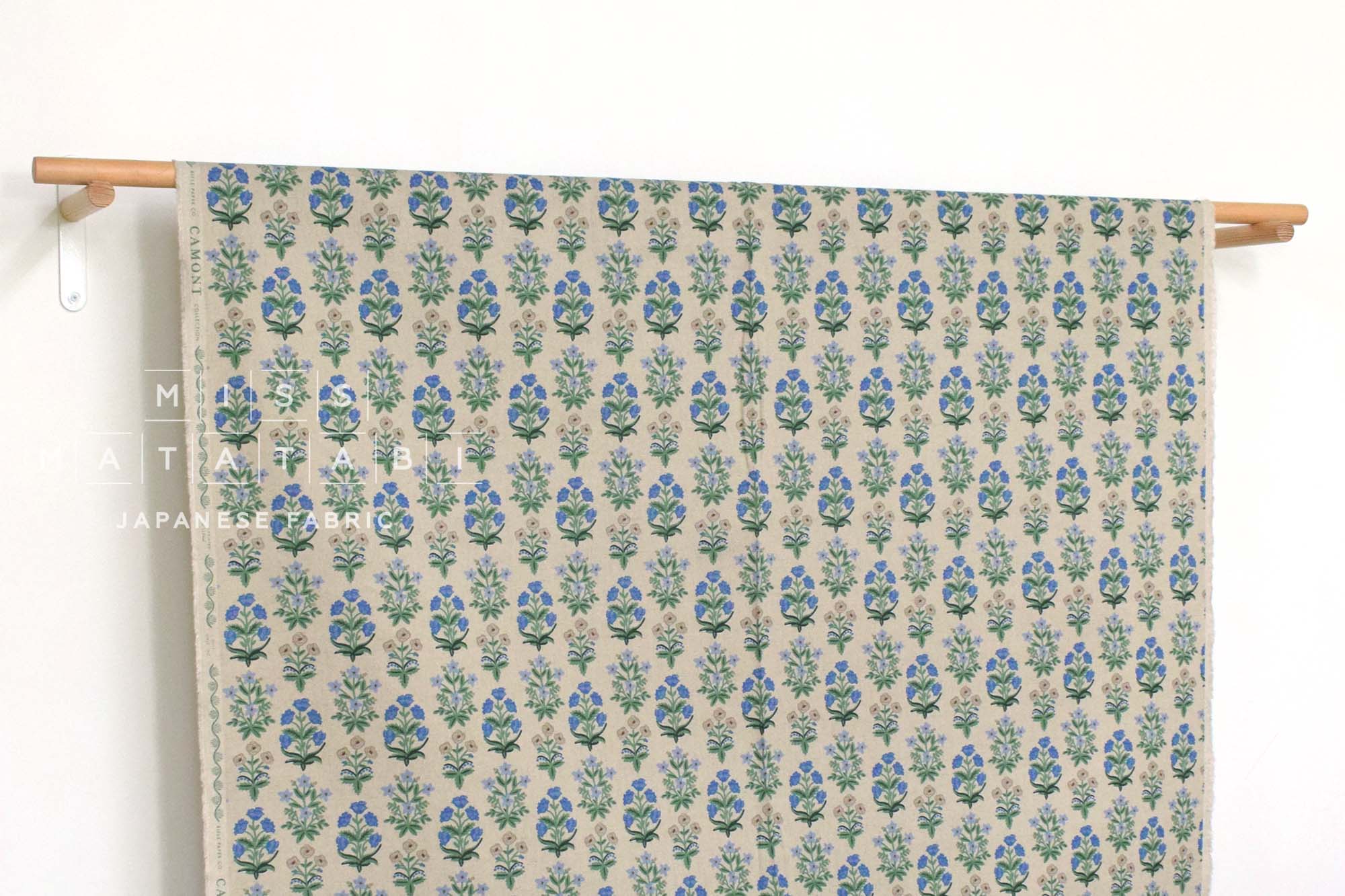 Cotton + Steel Rifle Paper Co. Camont Canvas - Menagerie Mughal - blue