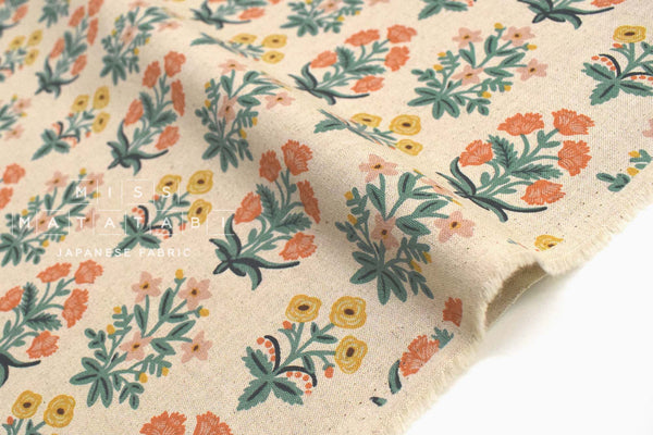 Cotton + Steel Rifle Paper Co. Camont Canvas - Menagerie Mughal - red