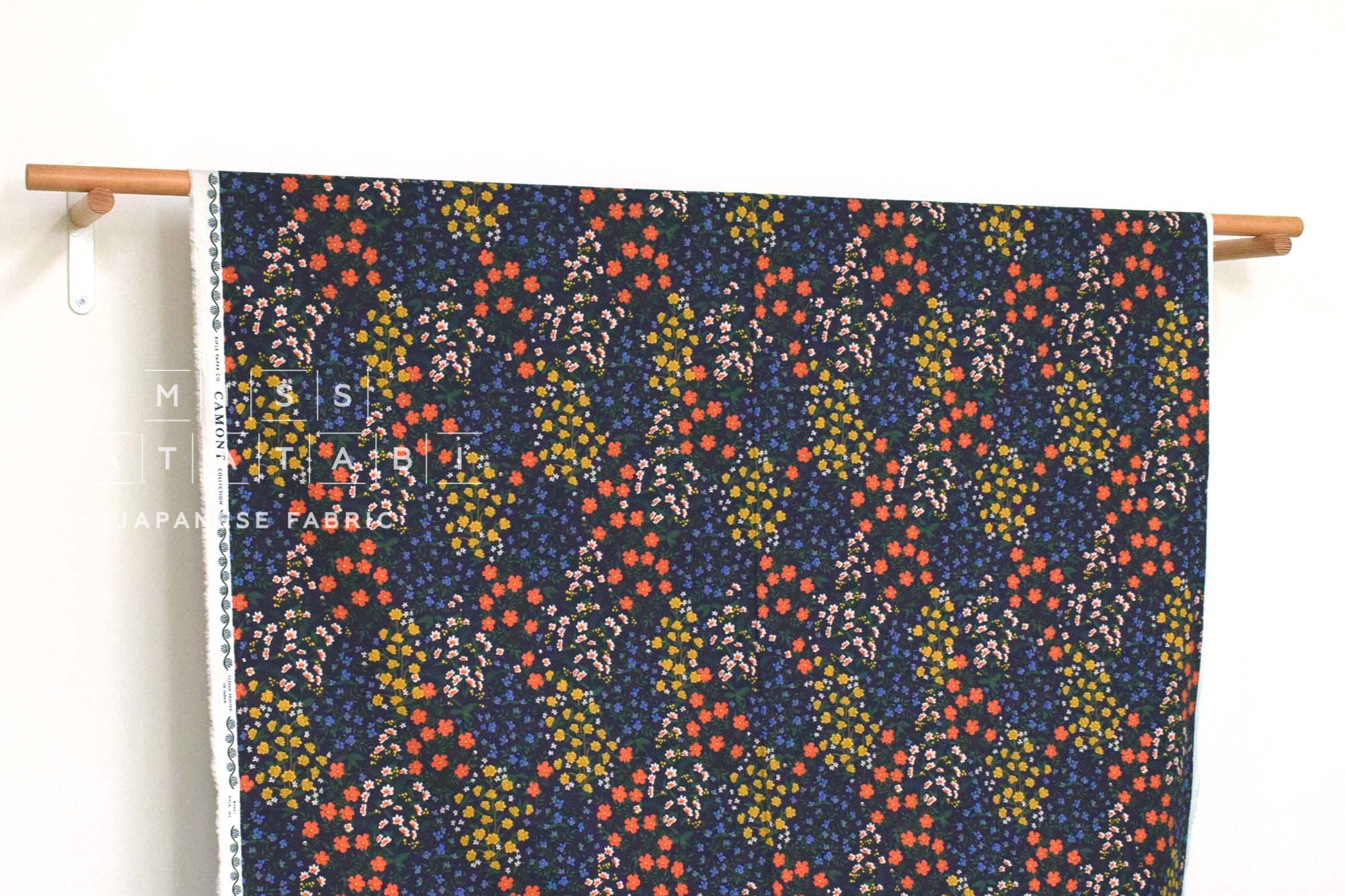 Cotton + Steel Rifle Paper Co. Camont Canvas - Wildwood Garden - navy