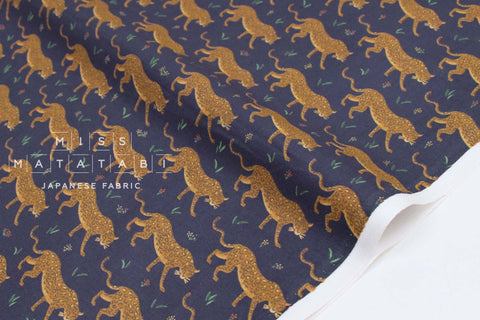 Cotton + Steel Rifle Paper Co. Camont - Jaguar - navy metallic