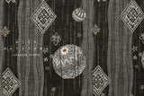 Japanese Fabric - yarn dyed woven mari jacquard - black, latte