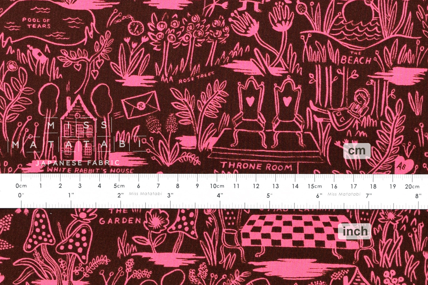 Cotton + Steel Wonderland rayon - magic forest - ruby