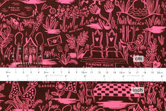 Cotton + Steel Wonderland rayon - magic forest - ruby