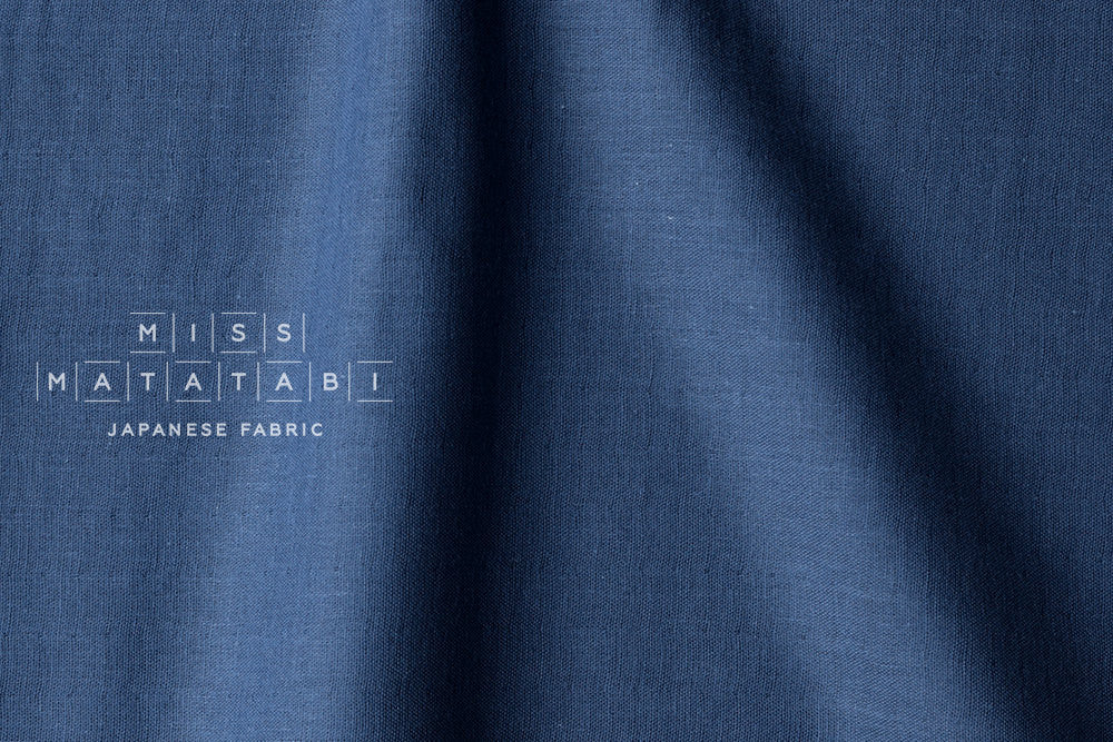 Kobayashi solid double gauze - steel blue