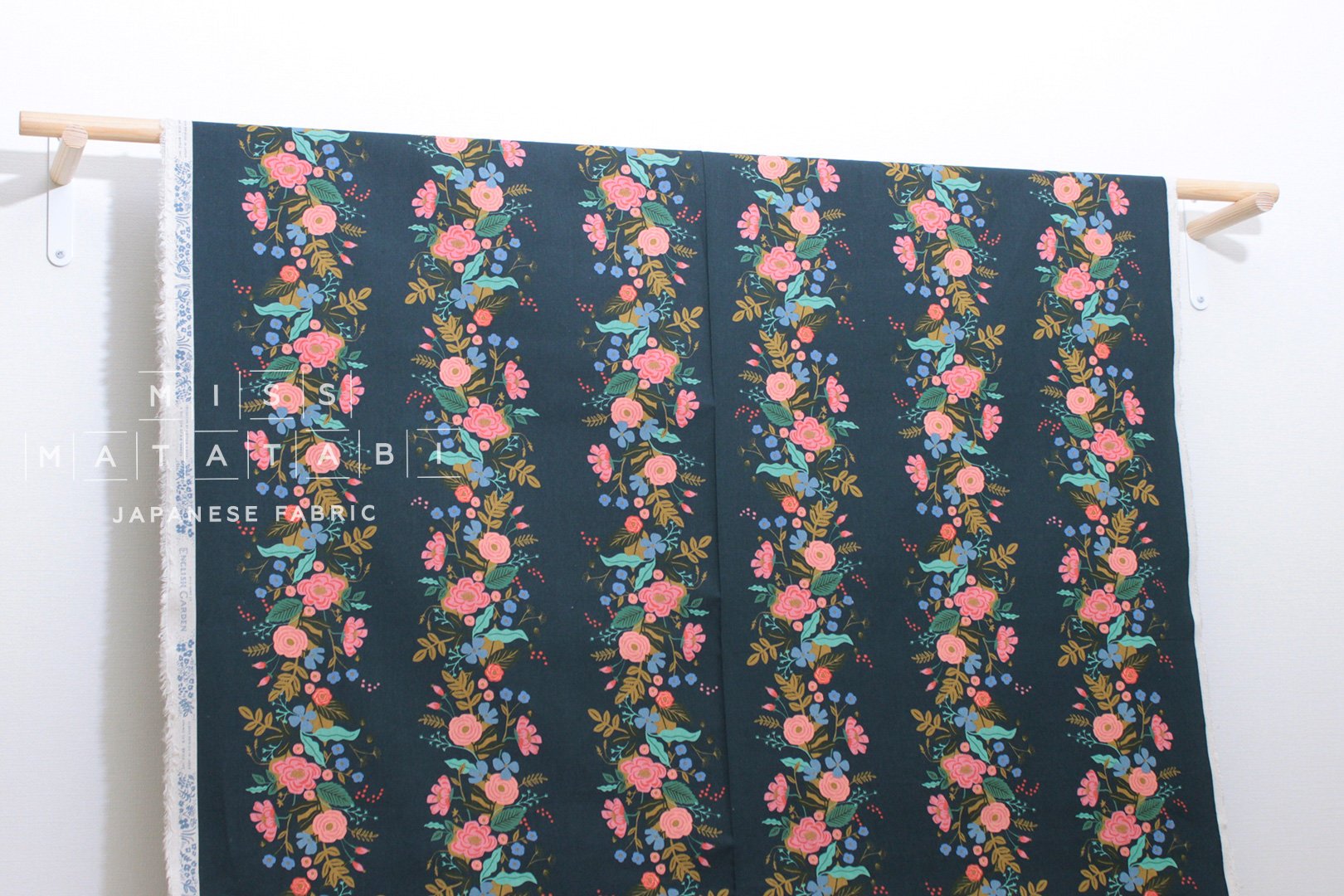 Cotton + Steel English Garden canvas - garden vines navy - 50cm