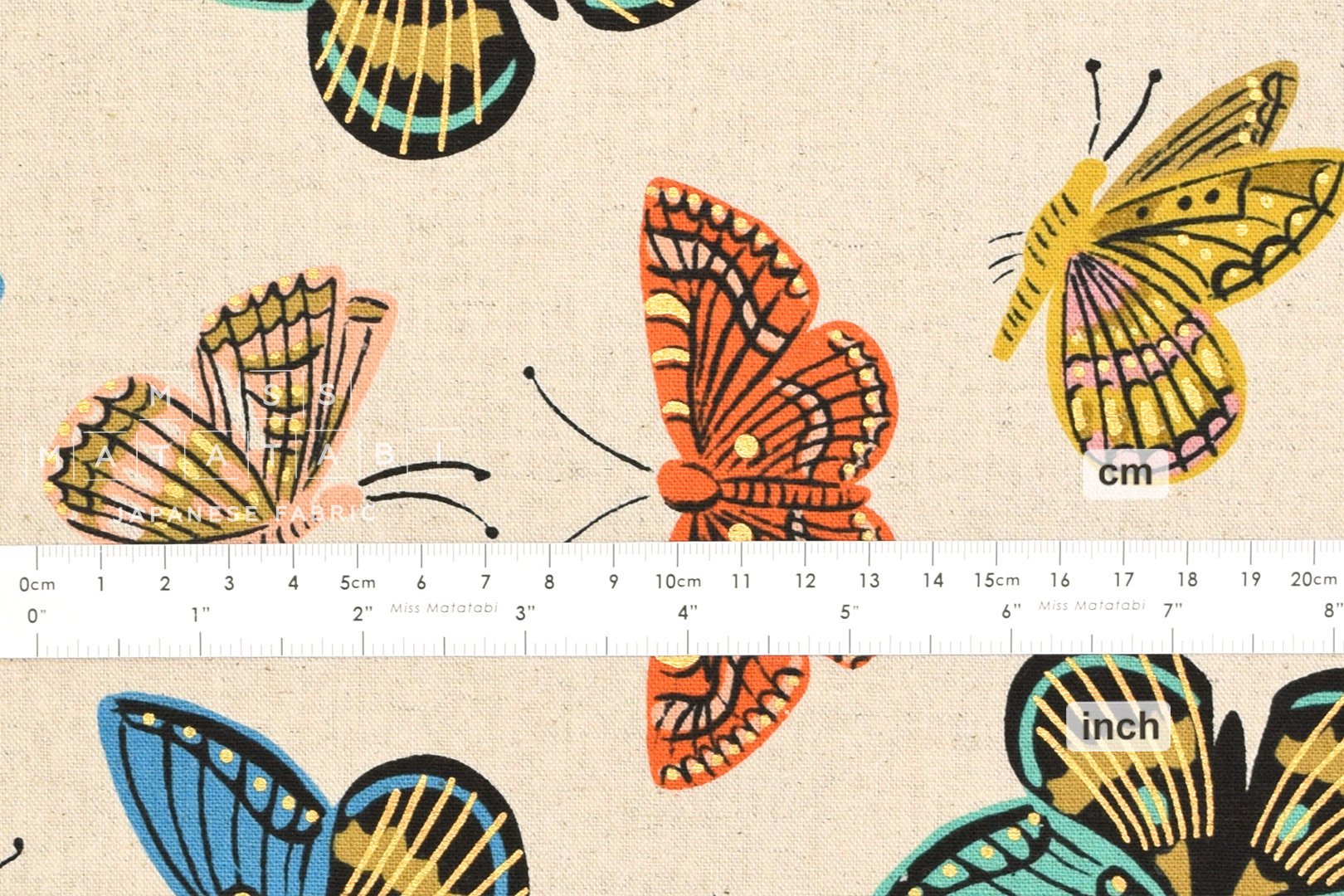 Cotton + Steel English Garden canvas - monarch natural - 50cm