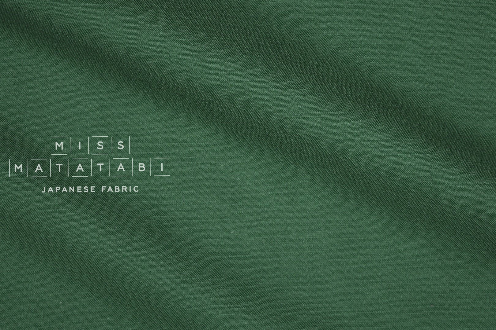 Japanese Fabric 100% brushed linen - green -  50cm