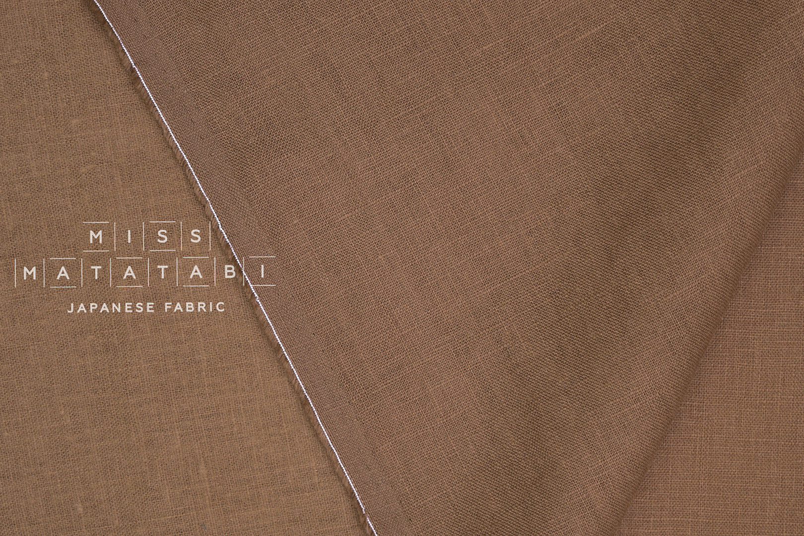 Japanese Fabric 100% brushed linen - cocoa -  50cm