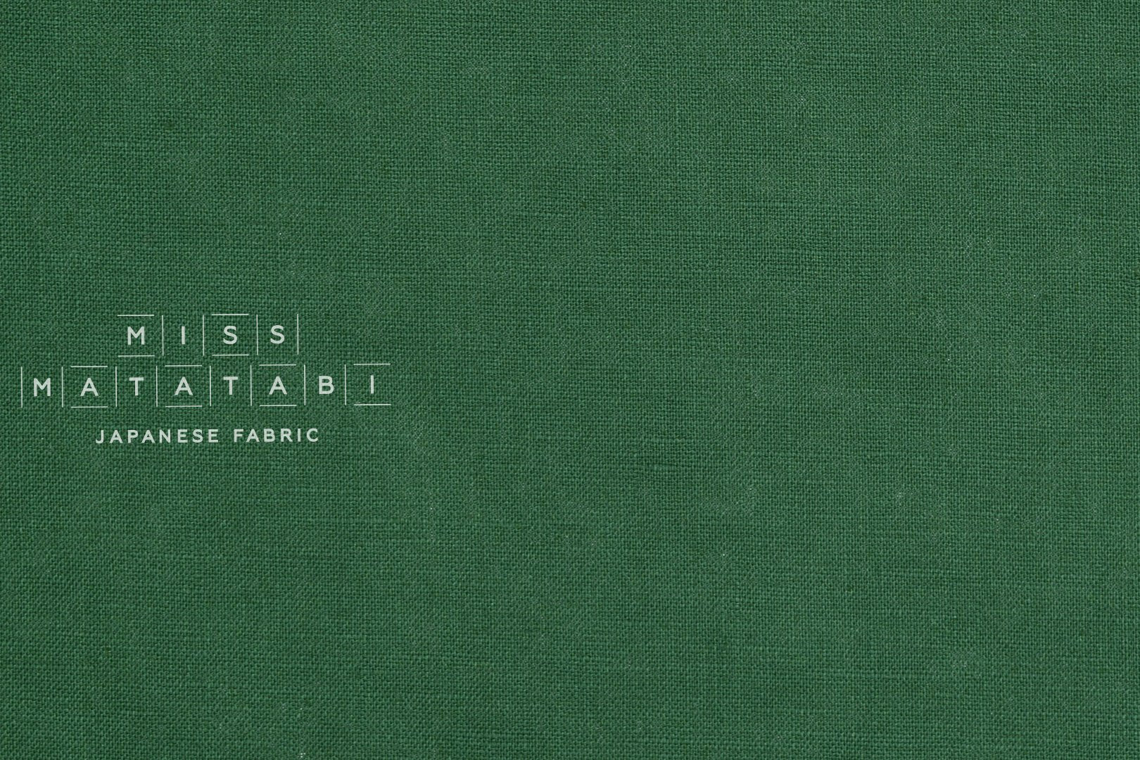 Japanese Fabric 100% brushed linen - green -  50cm