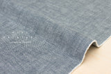 Japanese fabric 100% linen brushed yard dyed chambray - blue - 50cm