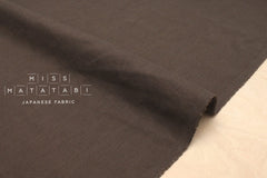 Japanese Fabric 100% brushed linen - chocolate -  50cm