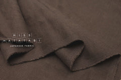Japanese Fabric 100% brushed linen - chocolate -  50cm