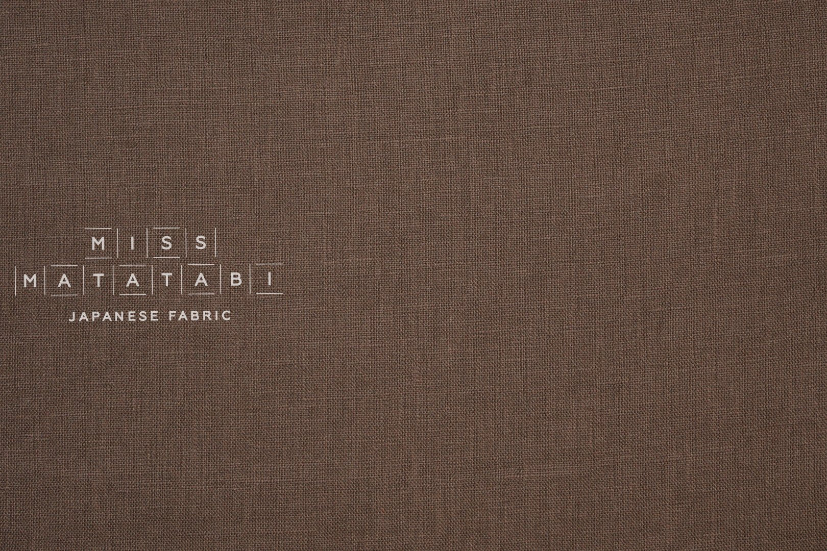 Japanese Fabric 100% brushed linen - chocolate -  50cm