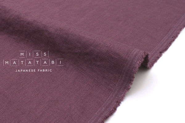 Japanese Fabric 100% washed linen - mauve -  50cm