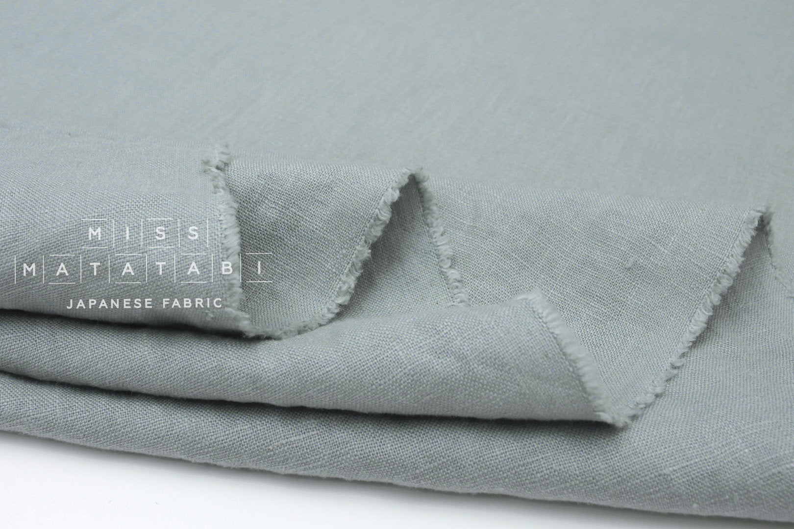 Japanese Fabric 100% washed linen - antique blue -  50cm
