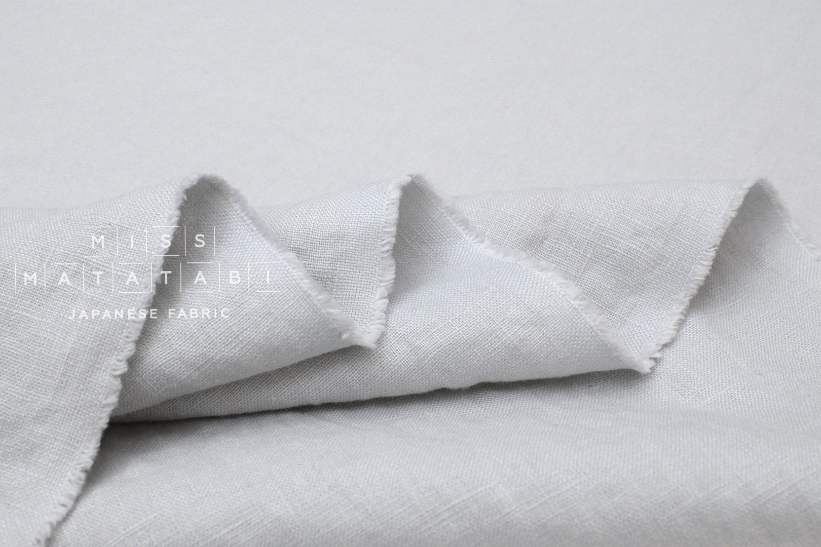 Japanese Fabric 100% washed linen - light grey -  50cm
