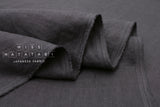 Japanese Fabric 100% washed linen - charcoal -  50cm