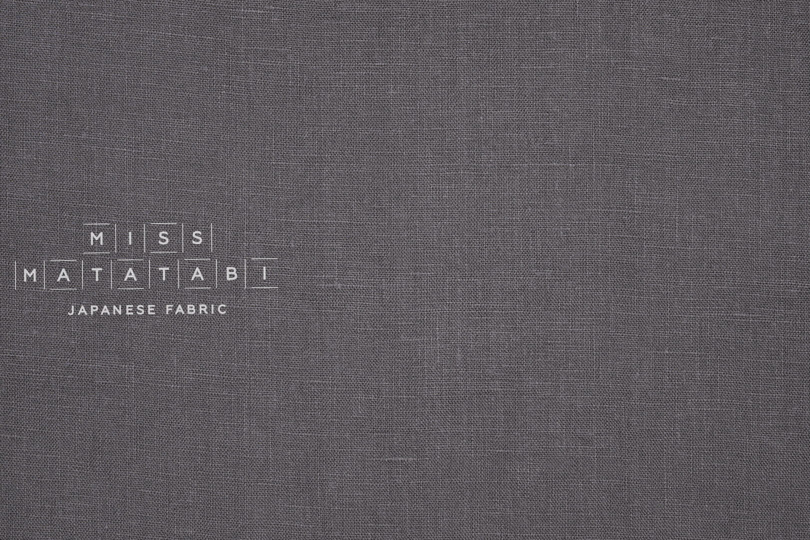 Japanese Fabric 100% washed linen - charcoal -  50cm