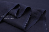 Japanese Fabric 100% washed linen - navy blue -  50cm
