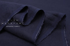 Japanese Fabric 100% washed linen - navy blue -  50cm